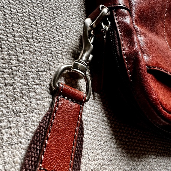 Fossil Mens Leather Messenger Bag | British Tan Color | Brand New - Picture 11 of 12